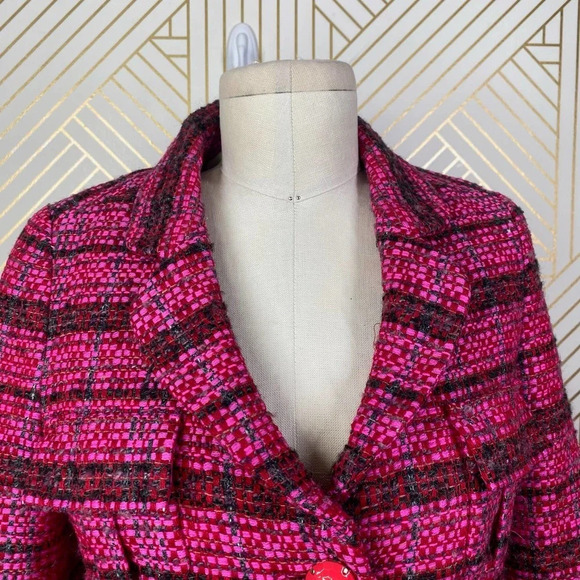 Kate Spade New York Pink Magenta Tweed Blazer - Picture 2 of 11